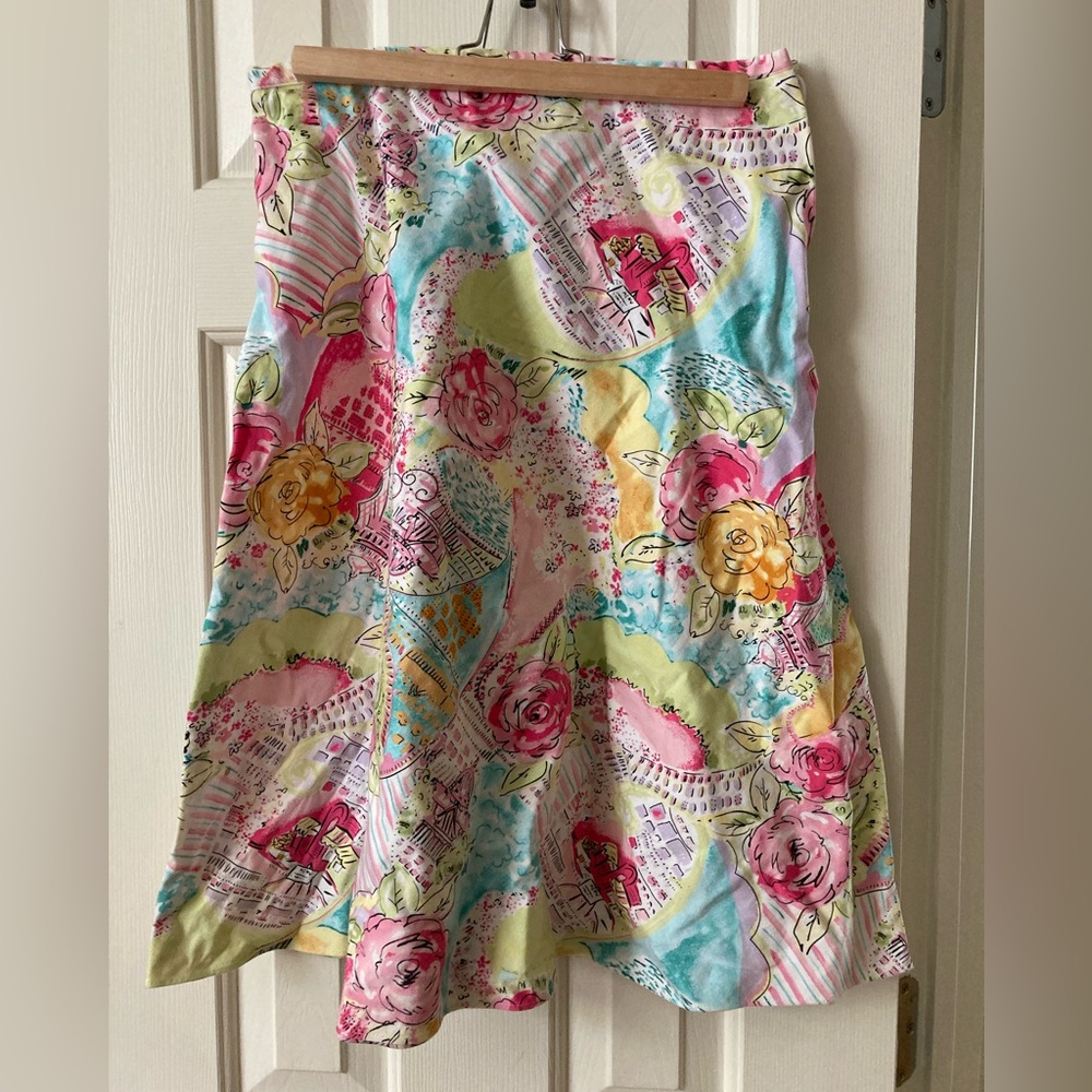 Chadwicks Multicolor Floral A-Line Skirt
